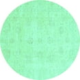 thumbnail image 1 of Ahgly Company Indoor Round Oriental Turquoise Blue Traditional Area Rugs, 6' Round, 1 of 4