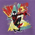 thumbnail image 2 of Girl's Spider-Man: Across the Spider-Verse Miles Morales Colorful Logo Graphic Tee Purple Berry X Large, 2 of 4