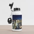 thumbnail image 2 of Urban Aluminum Water Bottle, Modern Cityscape After Sunset Manhattan New York USA Architectural View, Aluminum Insulated Spill-Proof Travel Sports Water Bottle, Yellow Tan Dark Blue, by Ambesonne, 2 of 4