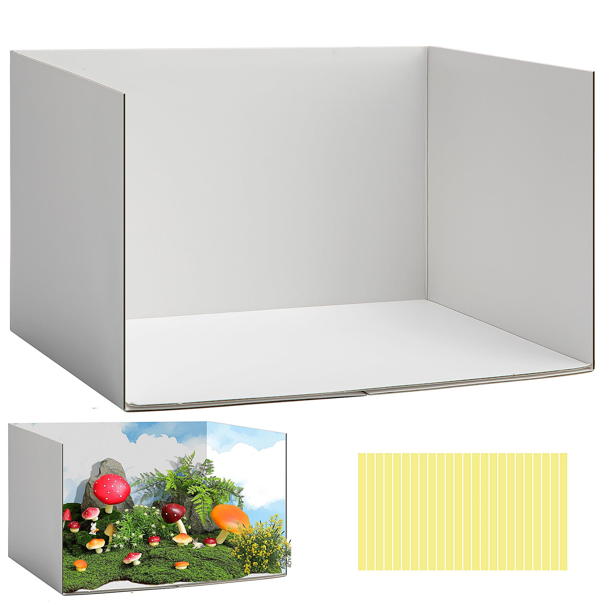 Konexial 6 Pcs Lengthen Cardboard Diorama Kit, 13 x 8.7 x 8.3 Inch Diorama Box for Display, Diorama Project Supplies Display Case with Double Sided Tapes for DIY Crafts Toys