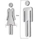 thumbnail image 2 of 2 pares de placas para puertas de inodoro de 12x4 cm, letreros adhesivos para baños de hombres y mujeres., 2 of 4