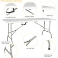 thumbnail image 3 of ormmor Products 6ft Plastic Folding Table, Indoor Outdoor Heavy Duty Portable w/Handle, Lock for Picnic, Party, Camping (6FT), Z183, 3 of 9