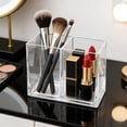 thumbnail image 4 of weibbin Plastic Compartment Pen Holder Storage Box Desktop Cosmetic Organizer Clear 4.7x2.5x3.5in, 4 of 6