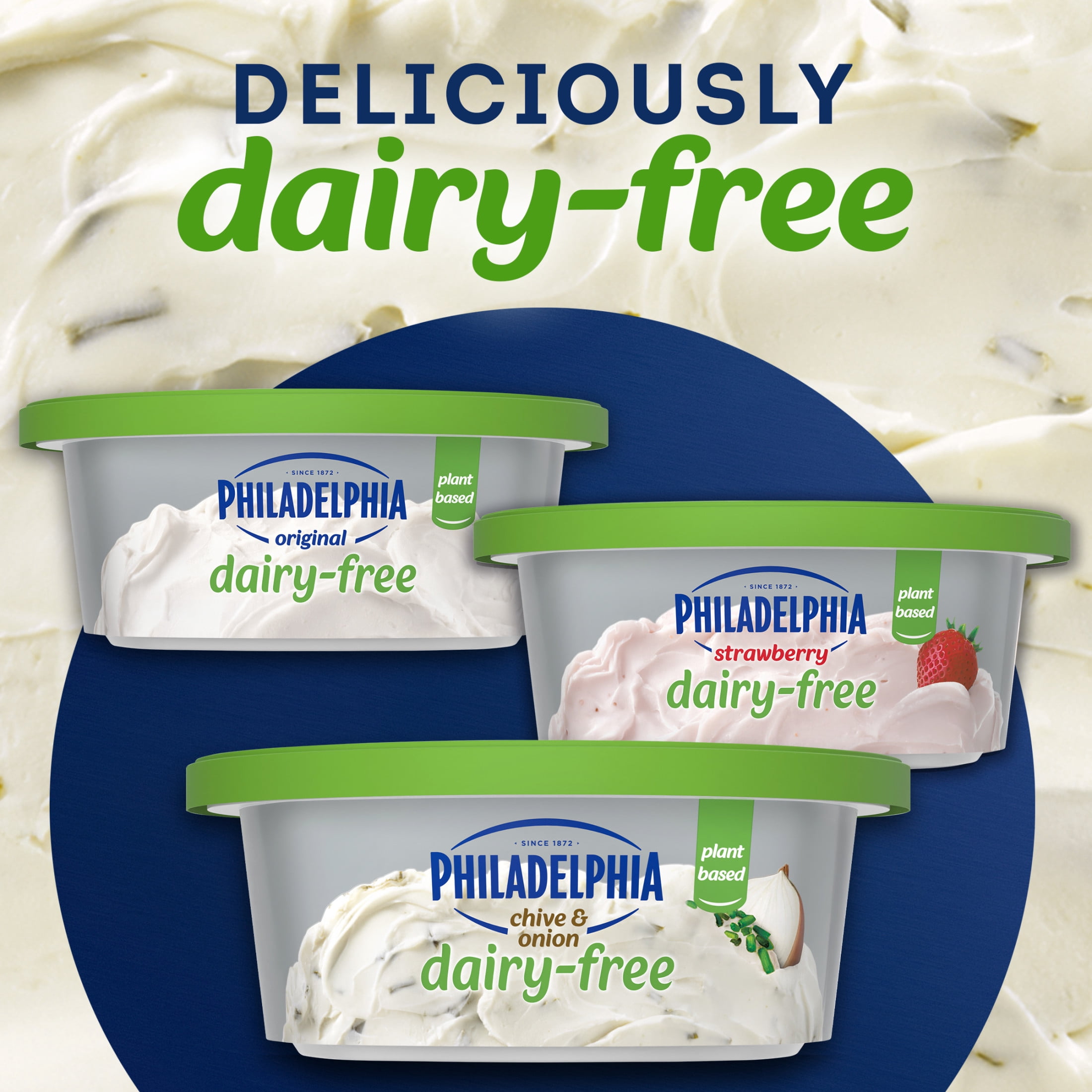 Philadelphia Plant-Based Dairy Free Chive & Onion Cream Cheese Spread, 8 oz Tub