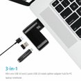 thumbnail image 1 of Adaptador Divisor De Transferencia De Datos Mini divisor giratorio de 3 puertos USB Hub U Disk Reader para PC (USB 3.0 negro), 1 of 5