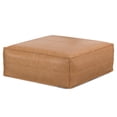 thumbnail image 3 of Simpli Home Simpli Home Brody Boho Square Pouf in Distressed Brown Vegan Faux Leather, 3 of 8