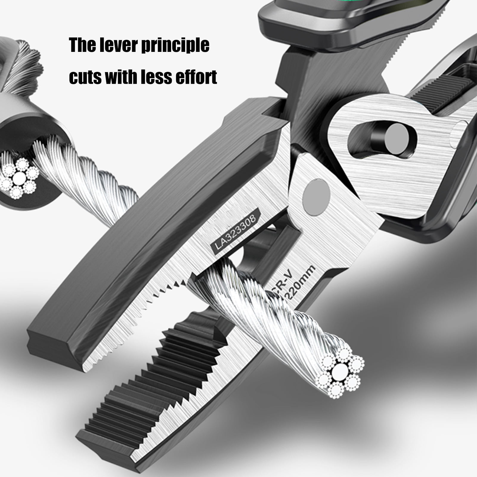 Ergonomic Handle Pliers with Eccentric Mechanism Wire Cable Cutter Hand Tool for Increased Clamping Force and Comfort