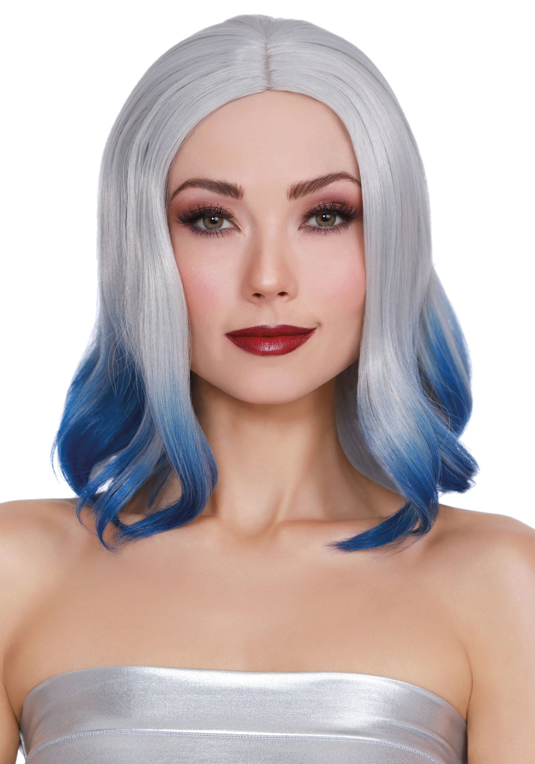 blue grey wig