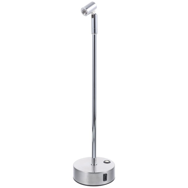 1 foco LED recargable para mesa, luz de bar o cafetería, color plateado