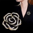 thumbnail image 2 of Broche en forma de rosa para mujer, regalos para el día de la madre, broche de aleación, elegante Broche, Broche elegante con incrustaciones de diamantes de imitación de flor de rosa, Broche accesorio, 2 of 5