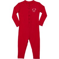 Personalized Infant Valentine Ruffle Long John, Red Heart