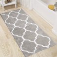 thumbnail image 1 of CPDD Extra Long Bath Rug Runner Non Slip Absorbent Bath Mats Runner for Bathroom Microfiber Bathroom Rugs Runner Machine Washable Geometric 18"x48" (Grey) Grey 18"x48", 1 of 8