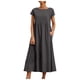 thumbnail image 1 of Vestido informal de lino sin mangas para mujer con bolsillos - Vestido midi de verano holgado con cuello redondo, 1 of 6