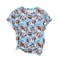 thumbnail image 6 of Womens Football Graphic Tee - Sky Blue Watercolor Print T-Shirt, Stretchy Casual Crewneck Top for Game Day, Plus Size Available,Size 2XL, 6 of 7