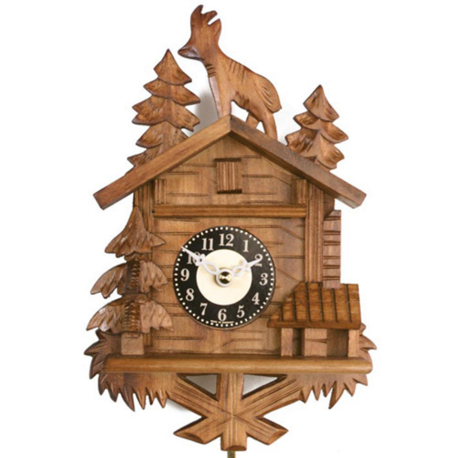 River City Clocks Quartz Novelty Clock - German Chalet with Bird