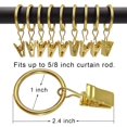 thumbnail image 2 of 44 Pack Metal Curtain Rings with Clips, Curtain Hangers Clips, Drapery Clips with Rings, Drapes Rings 1 in Interior Diameter, Fits Diameter 5/8 in Curtain Rod, Gold Color, 2 of 5