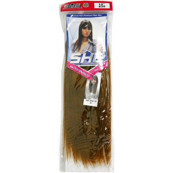 SHe Natural Human Hair Yaki Weaving 10 Inch Color 30