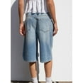 thumbnail image 4 of Gupgi Women’s Bermuda Denim Shorts Casual Low Waist Wide Leg Jean Shorts Going Out Trousers, 4 of 4