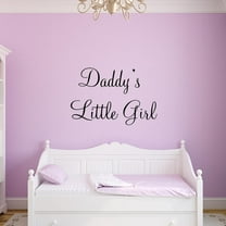 VWAQ Daddy's Little Girl Nursery Wall Decal Quote Matte Black Vinyl Wall Baby Girl Wall Sticker Room Decor (14"H x 22"W)