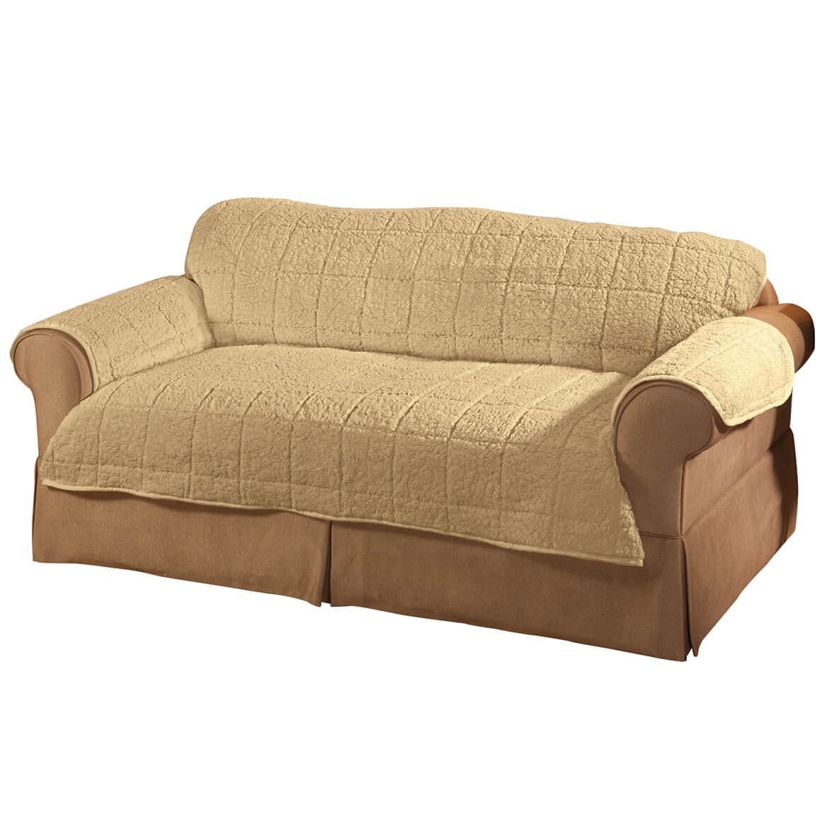 Bradley Sherpa Sofa Protector Slipcover Camel by OakRidge