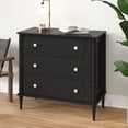 thumbnail image 5 of ZOSQUARE Dresser for Bedroom, 3 Drawer Dresser, Black 32 inch Wide Nightstand Modern Chest of Drawers with Turned Legs, dresser for Kids Adults, 5 of 6