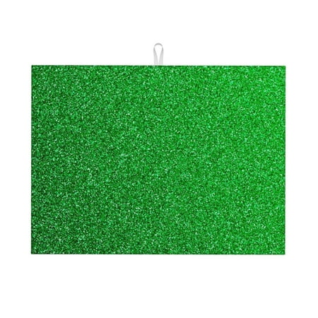 

Ocsxa Green Sparkling Shiny Dish Drying Mat for Kitchen Counter Coffee Bar Coffee Station Accessories Absorbent Coffee Mat Kitchen Drying Mat Easy Clean 18x24 Inch