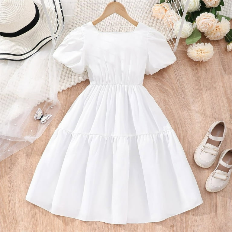 RTKFRFLM Toddler Girl Dress Short Sleeve Prints Dress Dance Party Dresses Clothes Flowy Beach Dress,Size 10 Years-11 Years, Toddler Boy's, White RTKFRFLM Toddler Girl Dress Short Sleeve Prints Dress Dance Party Dresses Clothes Flowy Beach Dress,Size 10 Years-11 Years, Toddler Boy's, White