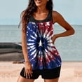 thumbnail image 4 of FAWUUDO Women's Tankini Swimsuits Tummy Control Two Piece Bathing Suits Modest Swim Tank Top with Shorts Bottom Independence Day, 4 of 6