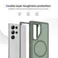 thumbnail image 3 of for Samsung Galaxy S25 Ultra Case,[Built-in Invisible Kickstand],Compatible with MagSafe,Military-Grade Drop Protection Double Layer Shockproof Slim Translucent Matte Phone Case,Gray Green+Green, 3 of 7