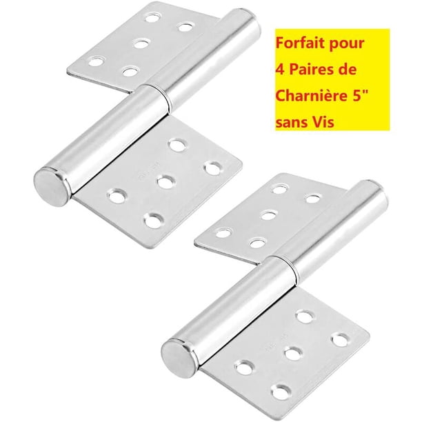 12 Paires De Charnières Porte En Acier Zingué BZP – 100mm, Solides Et Pas Chères
