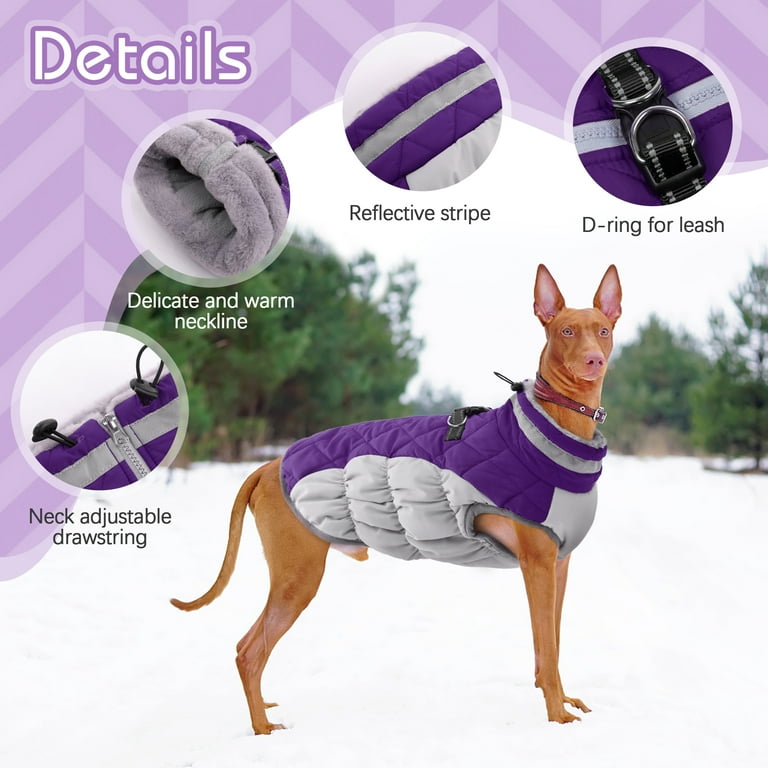 V.PET.B.R. Warm Dog Jacket, Padded Fleece Vest With Built-in - Foto 4