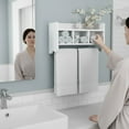 thumbnail image 2 of Alaterre 25" Bath Storage Shelf with Towel Rod, White, 2 of 7