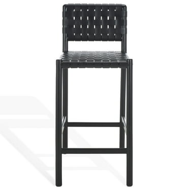 Safavieh Jeremiah Woven Leather Counter Stool in Black