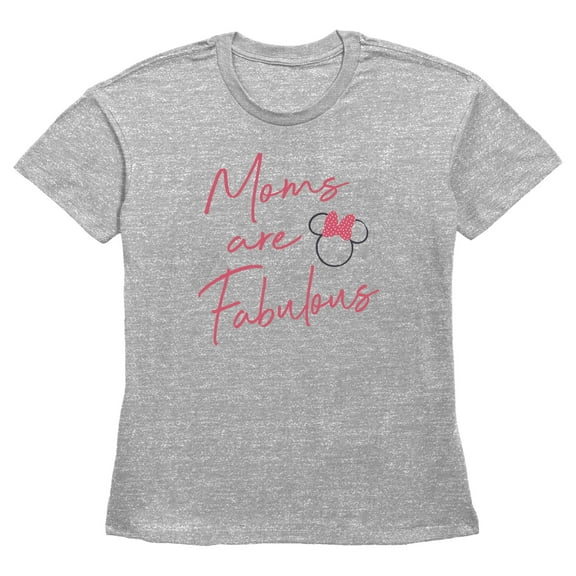 Women's Mickey & Friends Mother's Day Minnie Pink Logo Graphic Tee Heather Gray Medium
