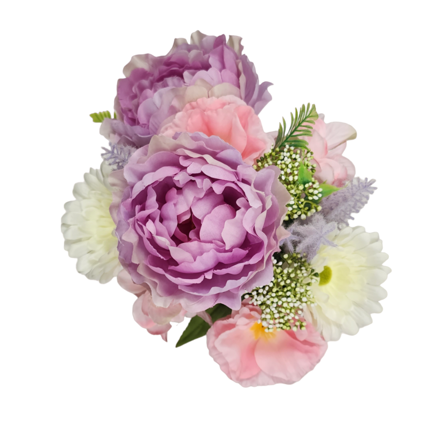 Mainstays Artificial Pink Mixed Peony & Hydrangea 17 in Tall Spring Indoor Bouquet - image 5 of 8