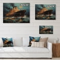 thumbnail image 4 of Designart "Boat Titanic composition Interwoven II" Transportation Print on Natural Pine Wood, 4 of 5