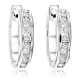 thumbnail image 2 of Vir Jewels 1/2 CTTW Diamond Hoop Earrings .925 Sterling Silver 16 Stones Dangle 1/2 Inch Female Adult, 2 of 7