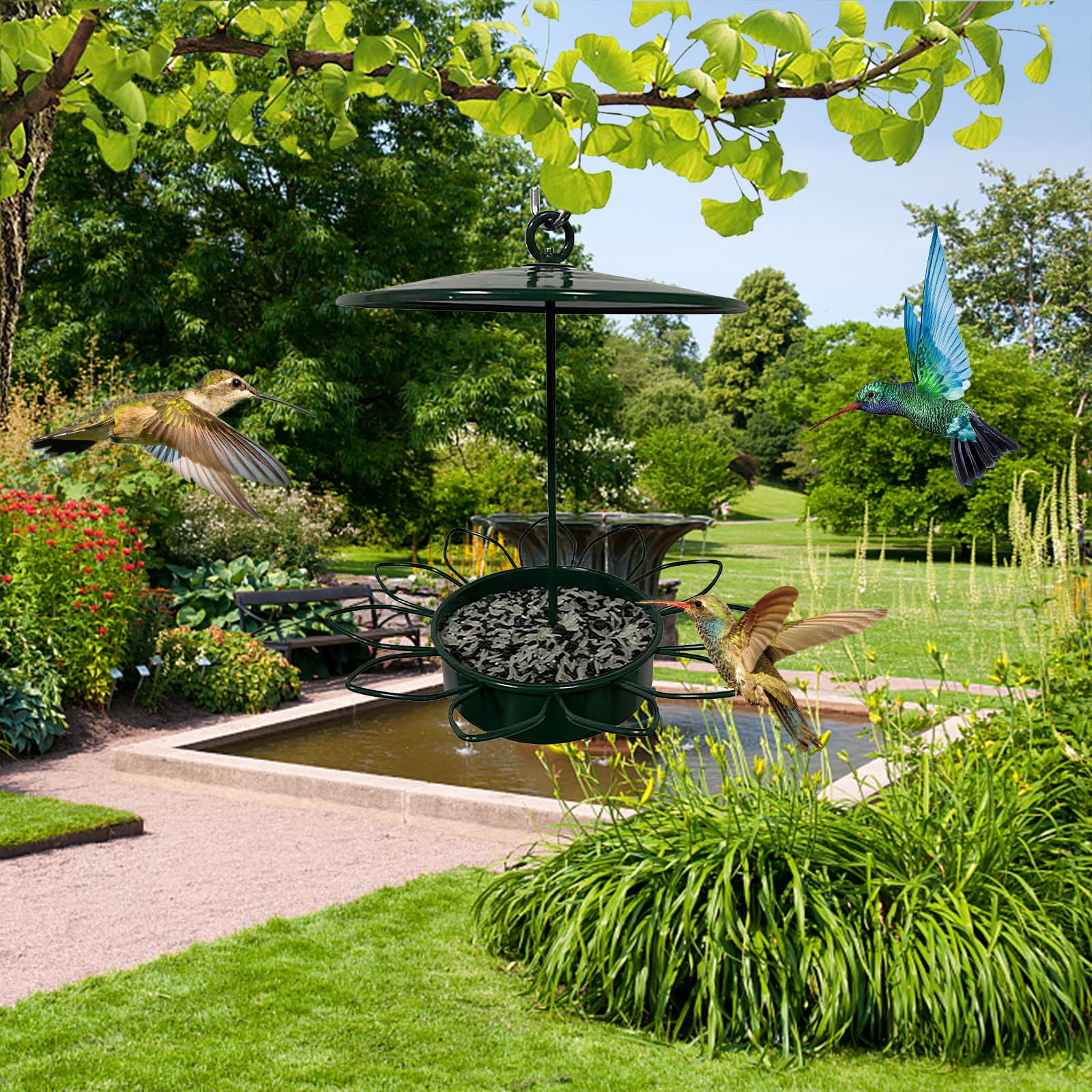 EUDIDV Suet Bird Feeder Metal Bird Feeder Outdoor Hanging Feeder Leaking Holes Garden Decorat Hanging Feeder Avian Feast Station