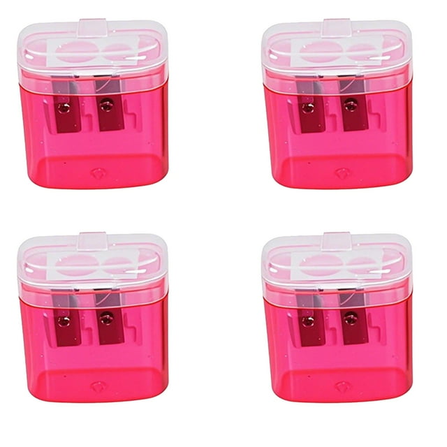 Compact Double Hole Handheld Pencil Sharpeners for Children Students and Families - for Home School and Craft Use 4PCS