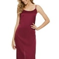 thumbnail image 5 of INSPIRE CHIC Women's Satin Pajama Cami Dress Nightshirt Sleepwear Lounge Long Nightgown M Red, 5 of 5