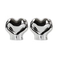 thumbnail image 2 of Juego de 2 adornos para San Valentín | Figuras de cerámica con forma de corazón | Acabado metálico dorado y plateado | Decoración romántica para escritorio, mueble de TV o estantería, ideal para, 2 of 6