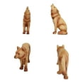 thumbnail image 4 of Pack of 4 Full Moon Howling Scouting Pose Alpha Gray Wolf Faux Wood Figurines, 4 of 9