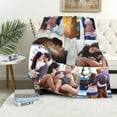 thumbnail image 4 of Custom Bed Throw Blankets with Photos Text,Personalised Fleece Blanket Customized Picture Memory Gift for Wife Husband Couples (1 Photo Blanket, 80 × 120cm), 4 of 6