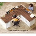 thumbnail image 6 of 69" x 55" Farmhouse L Shaped Electric Standing Desk with 6 Drawers and Storage Shelves, Height Adjustable Computer Desk for Home Office, 6 of 8