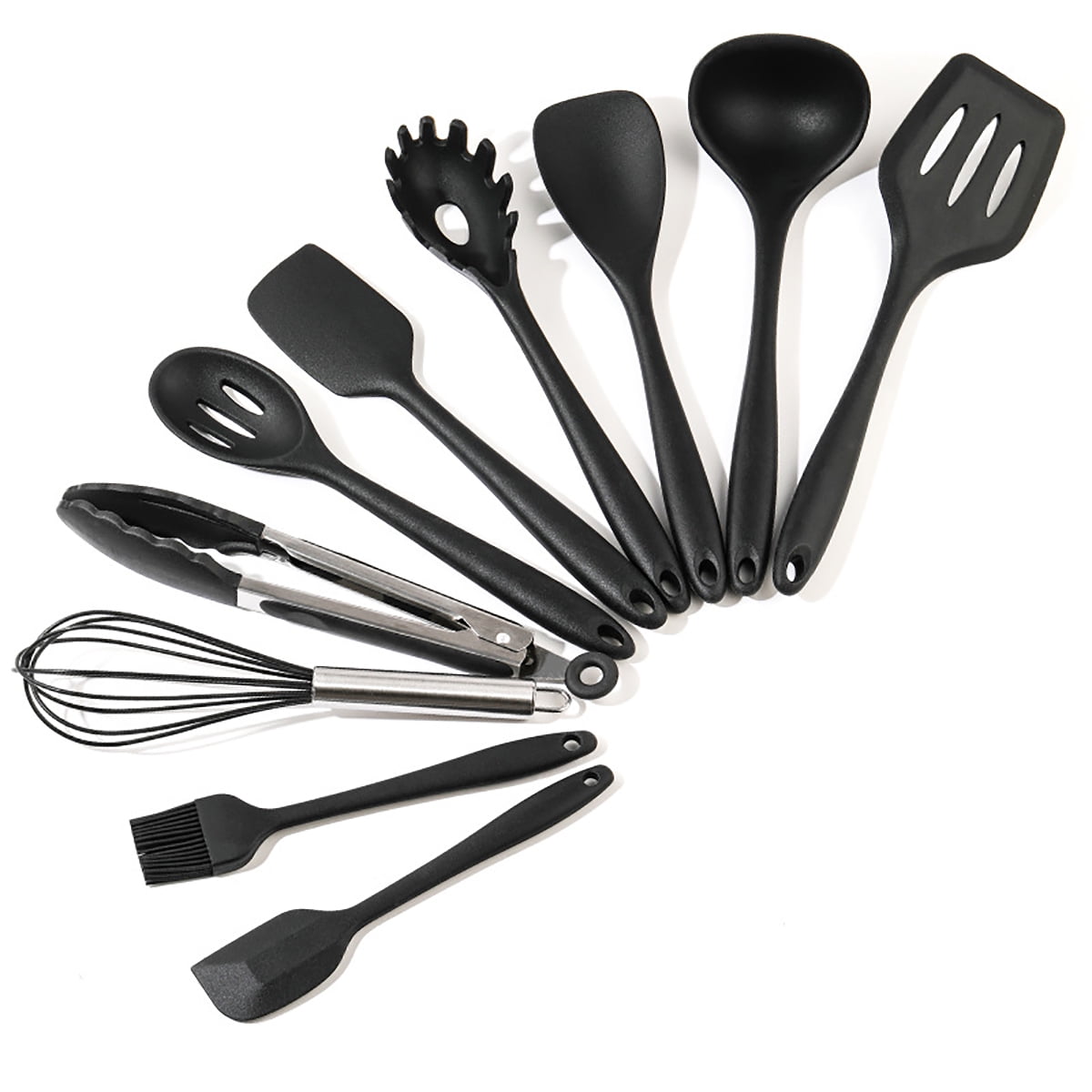 10Pcs Kitchen Cooking Utensils Set Silicone Non-stick Egg Mixer Spatula Turner Tools Heat