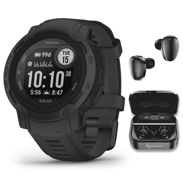 Garmin Instinct 2 Solar GPS Rugged Outdoor Smartwatch, Graphite with