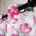 thumbnail image 2 of Ambesonne Floral Grommet Curtain Single Panel, Watercolor Poppy Romance, 50"x60", Magenta Pink Grey, 2 of 5
