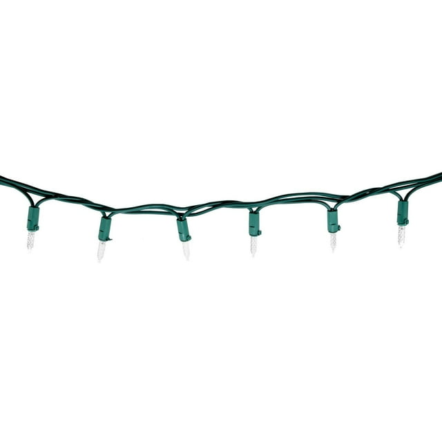 250 FACETTED M5 LED LIGHTS, IN/OUT,10 FUNCTIONS W/TIMER& ADAPTOR, GREEN WIRE, WARM WHITE