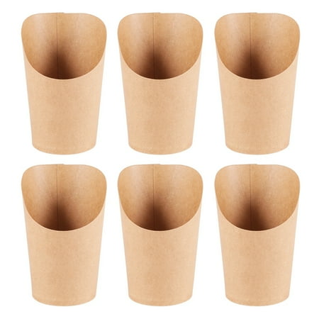 

100Pcs Disposal Take-Out Party Dessert Supplies Baking Cakes Egg Puff French Fries Chips Snacks Kraft Paper Cups Holder 300Ml (Brown)