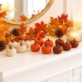 thumbnail image 5 of Blue Pumpkins Fall Decor with Textured Ridges, 12 Resin Pumpkins for Halloween Mantel Decor and Thanksgiving Centerpieces, Farmhouse Fall Decor for Shelf and Table, 5 of 8